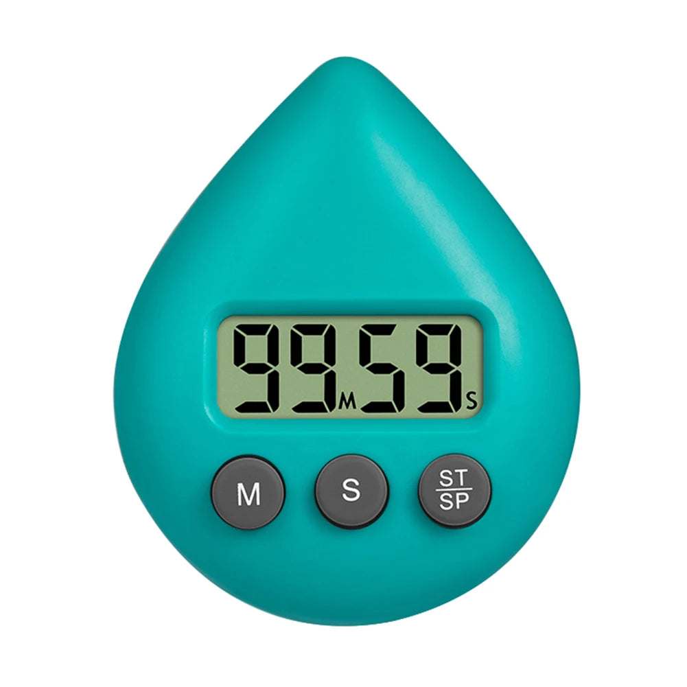 Waterproof Digital Shower & Kitchen Timer with Magnetic Backing, Suction Cup and Wall Mount - Countdown/Count-Up