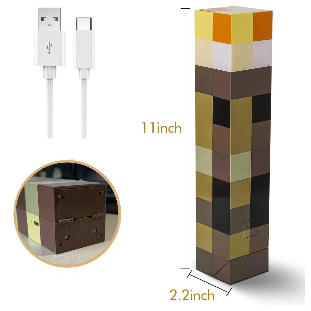 Brownstone Torch LED Night Light 4-Color USB Rechargeable Cartoon Table & Wall Lamp for Kids Bedroom