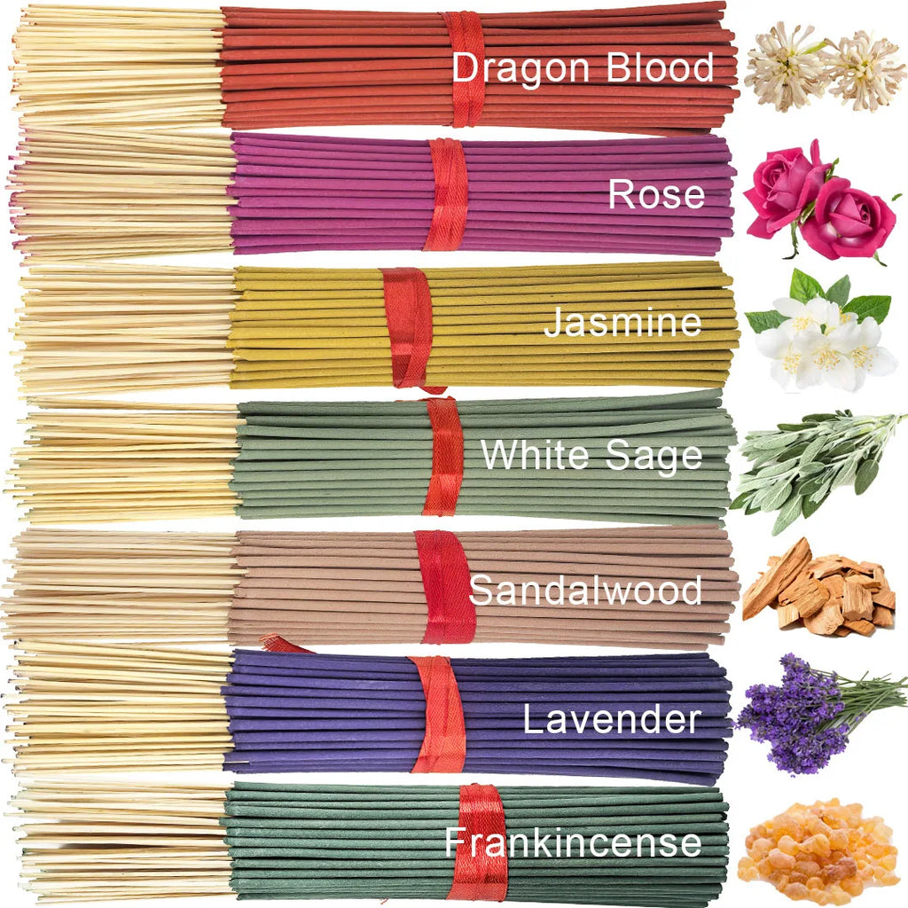 14-Set (280) Incense Sticks – Lavender, Milky, Jasmine, Rose, Sandalwood, White Sage & Dragon's Blood – Long-Lasting Aromatherapy for Home, Office, Yoga & Meditation