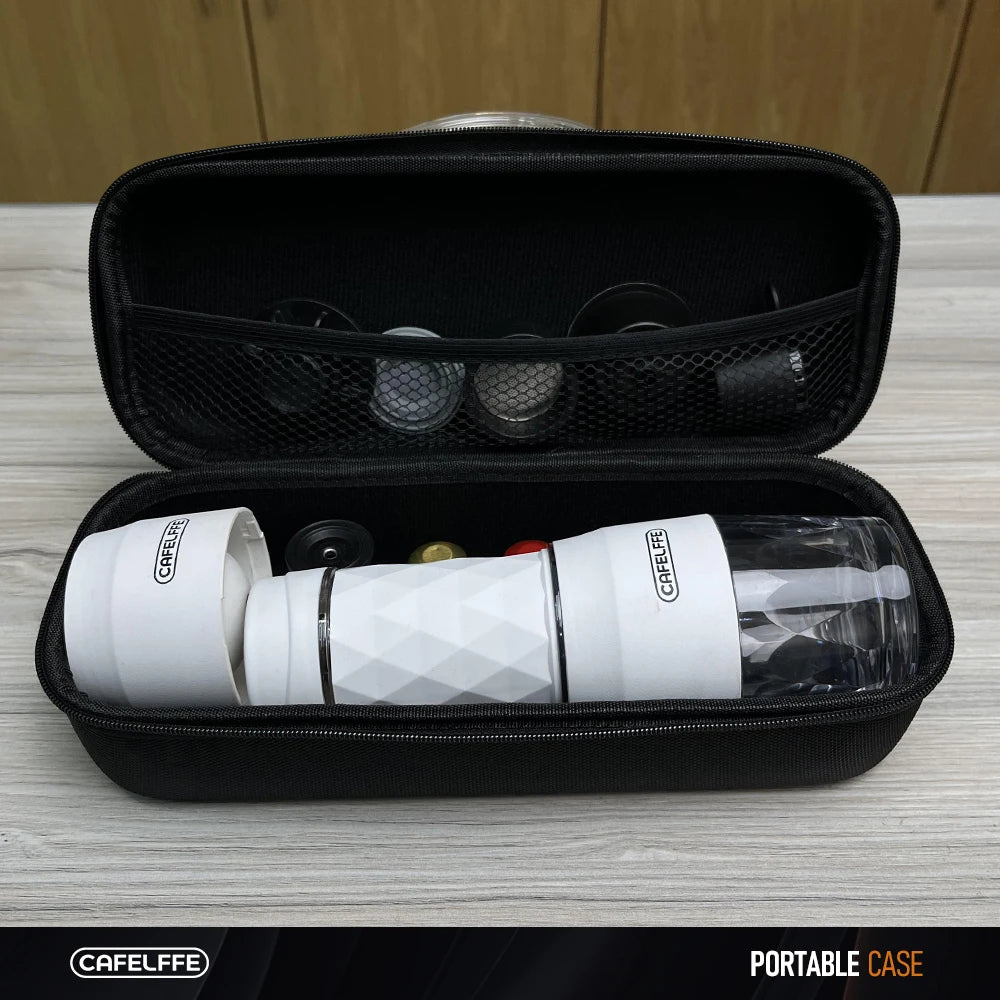 Portable EVA Protective Case for Coffee Machines & Espresso Accessories — 290 x 120 x 80 mm (11.4 x 4.7 x 3.1 in)