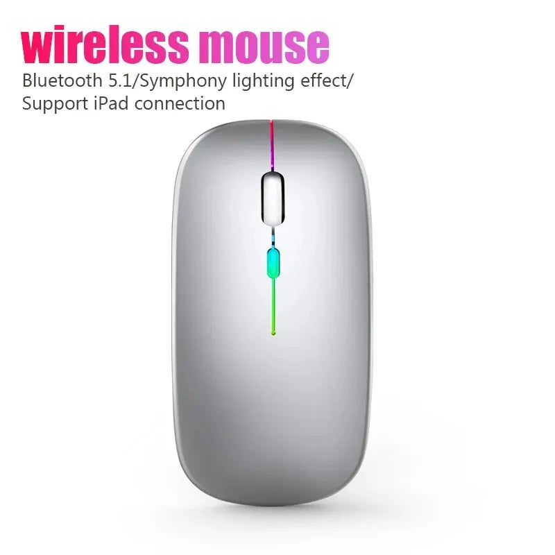 Wireless Bluetooth Gaming Mouse - RGB LED Backlit Rechargeable Ergonomic Mouse, Up to 3600 DPI for PC & Laptop