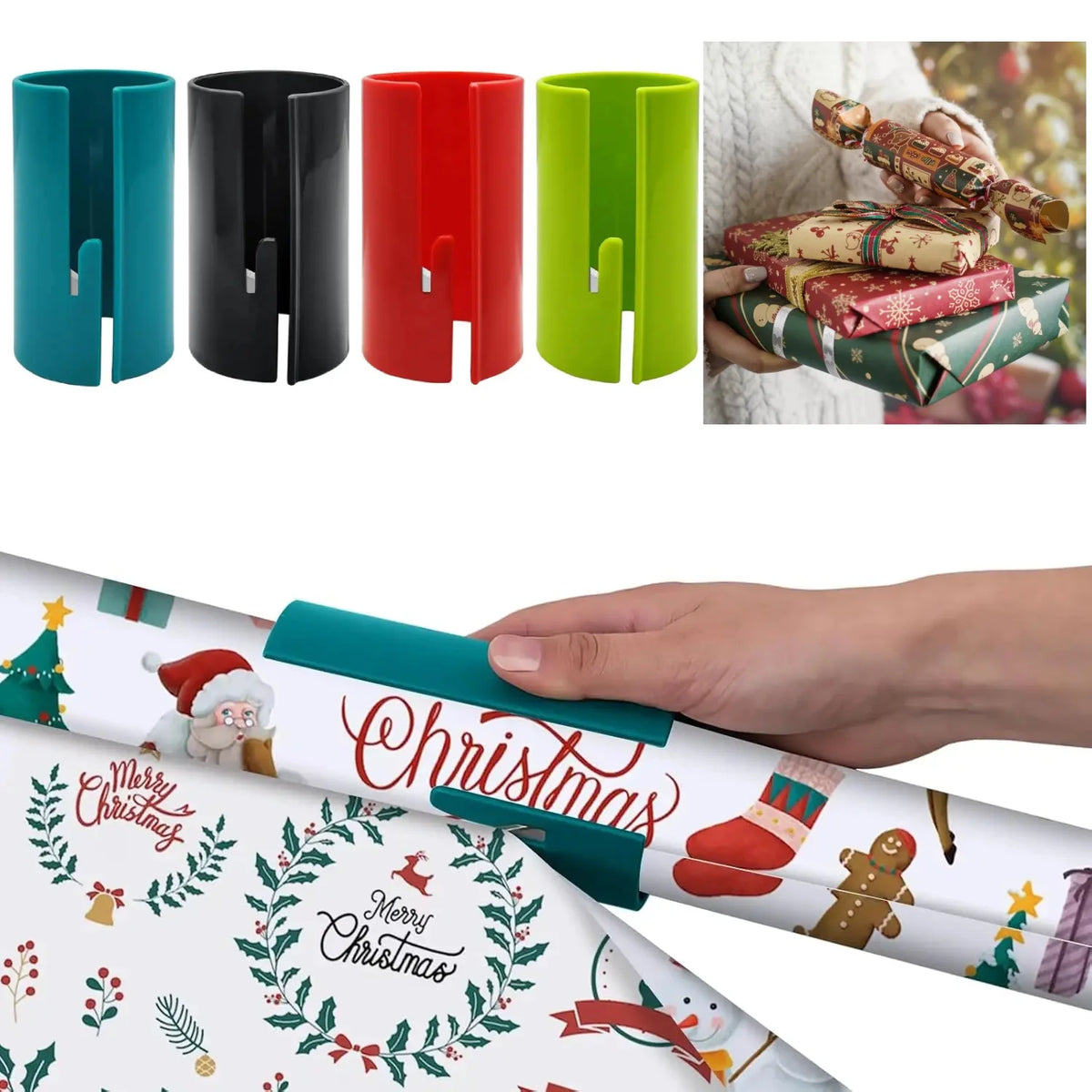 Portable Wrapping Paper Cutter for Rolls – Gift Wrap Cutter for Christmas & Birthday Packaging