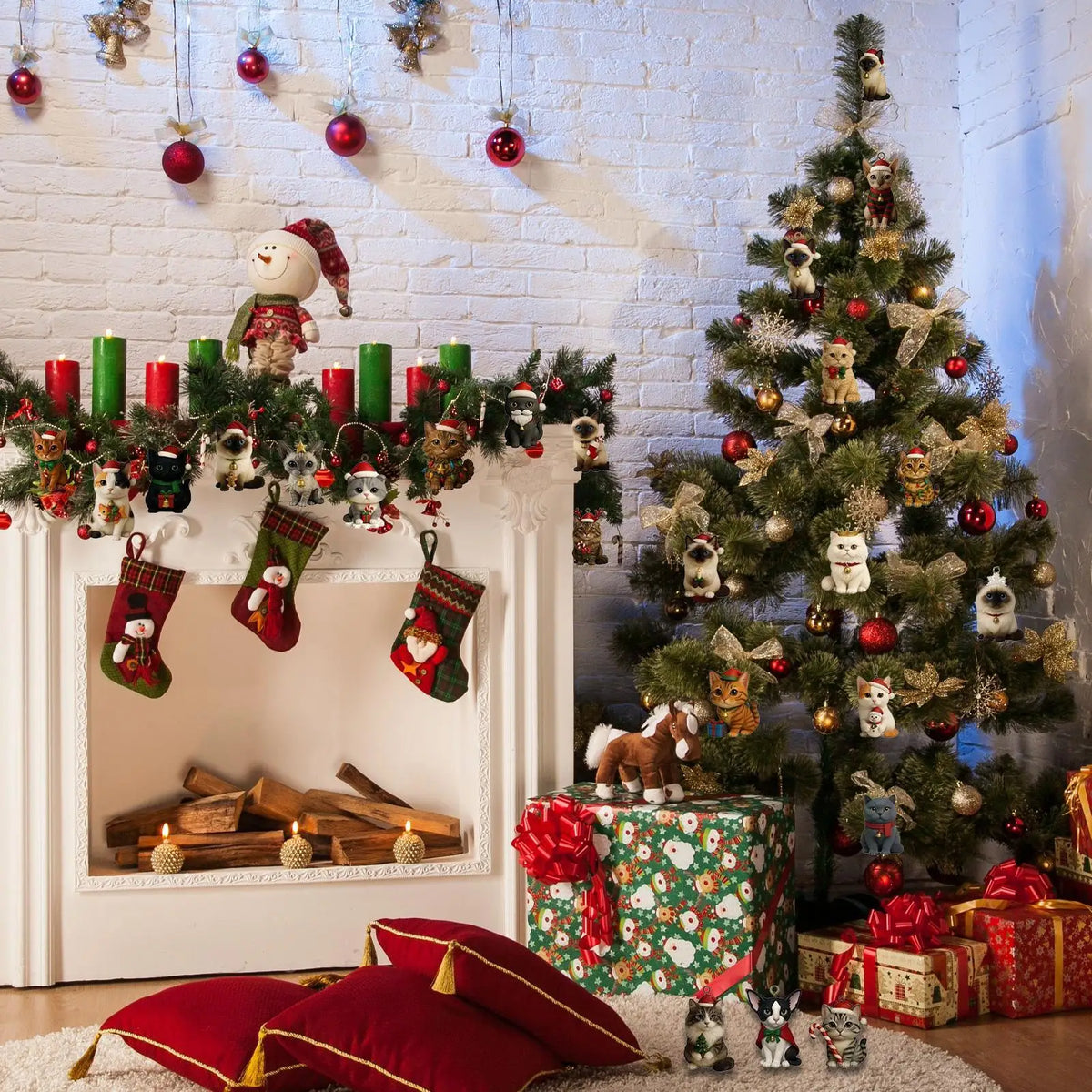 24-Day Cat Advent Calendar – Hangable Christmas Countdown with 2D Acrylic Kitten Ornaments