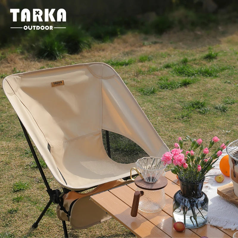 Ultralight Foldable Camping Chair – Portable Backpacking Moon Chair for Beach, Picnic & Fishing (900 g / 2.0 lb, 1-Pack)