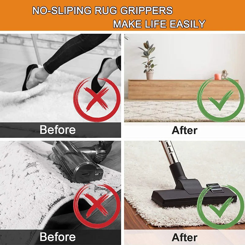 Triangle Rug Grippers 4pc/8pc — Reusable Anti-Slip Rubber Carpet Pads for Tile, Hardwood & Laminate