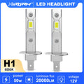 H1 H3 LED Headlight Bulb Mini 50W 20000LM Canbus Dual 6000K/3000K 12V IP68