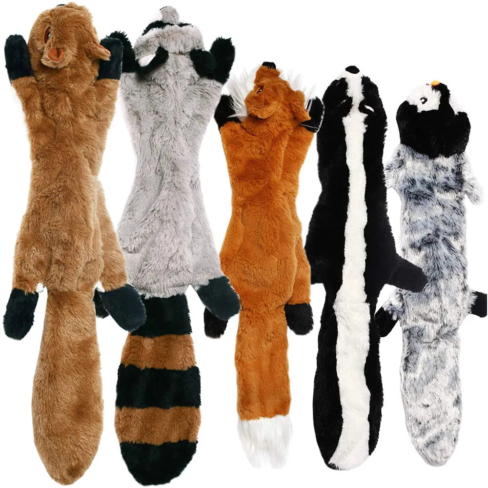 Stuffing-Free Squeaky Plush Dog Toy – Durable Crinkle Chew Toy, Simulated Animal