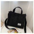 Corduroy Square Crossbody Tote Bag, Women's Shoulder & Travel Organizer