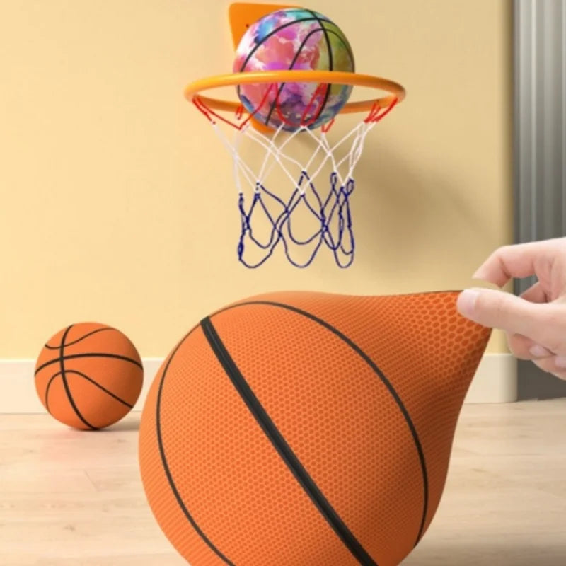 Indoor Silent Foam Basketball – Soft High-Elastic No-Noise Sports Ball for Quiet Indoor Play