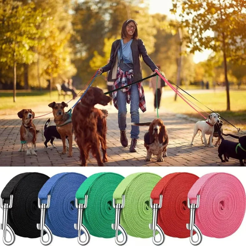 Nylon Long Dog Training Leash – Durable Quick-Release Long Line, 2 cm Wide, Multiple Lengths 4–66 ft (1.2–20 m) for Small to Large Dogs