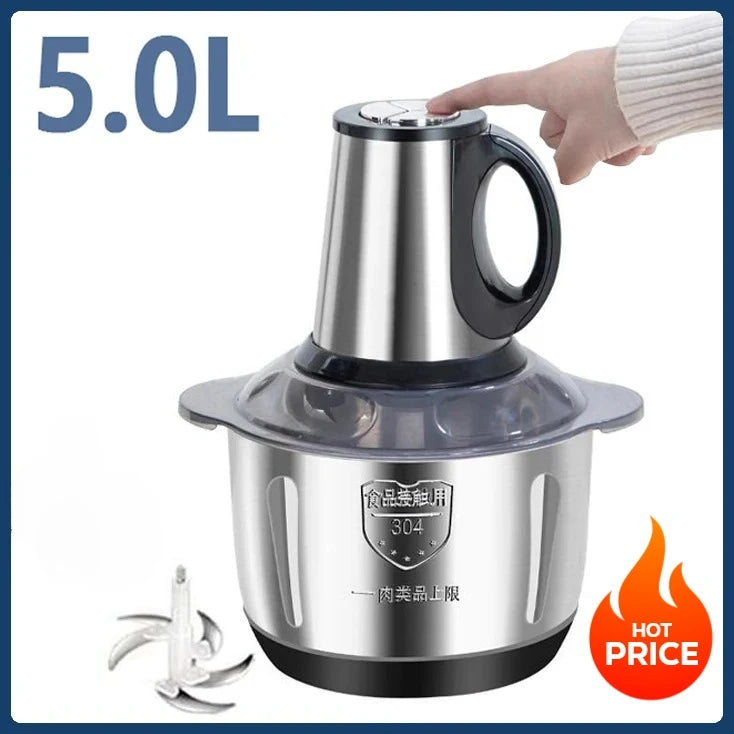 5L Stainless Steel Multifunctional Vegetable Crusher & Chopper (1.3 gal)