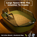Semi-Enclosed Cat Litter Box – Anti-Splash Plastic Tray, Large Capacity 15.7×10.2×5.9 in (40×26×15 cm)