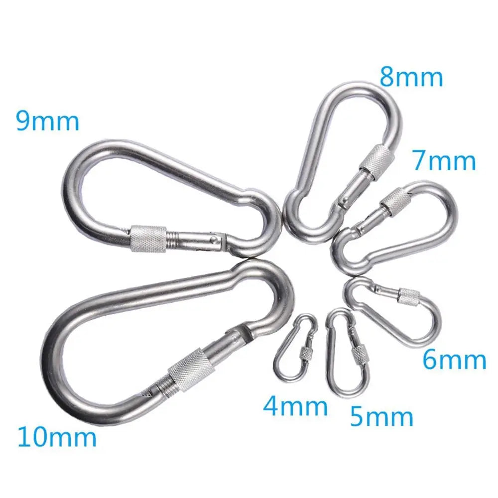 M4-M12 304 Stainless Steel Screw-Lock Quick Link Carabiner 1/2-Pack Outdoor Climbing & Camping Gear