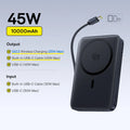Qi2 Magnetic 10000mAh Power Bank 15W Wireless 22.5W USB-C Fast Charge Magnetic Snap Portable Charger