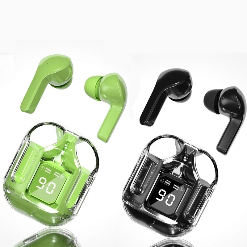 Bluetooth 5.3 TWS Wireless Earbuds with LED Light, Hi-Fi Stereo, Noise Cancellation & Touch Controls - Charging Case Included