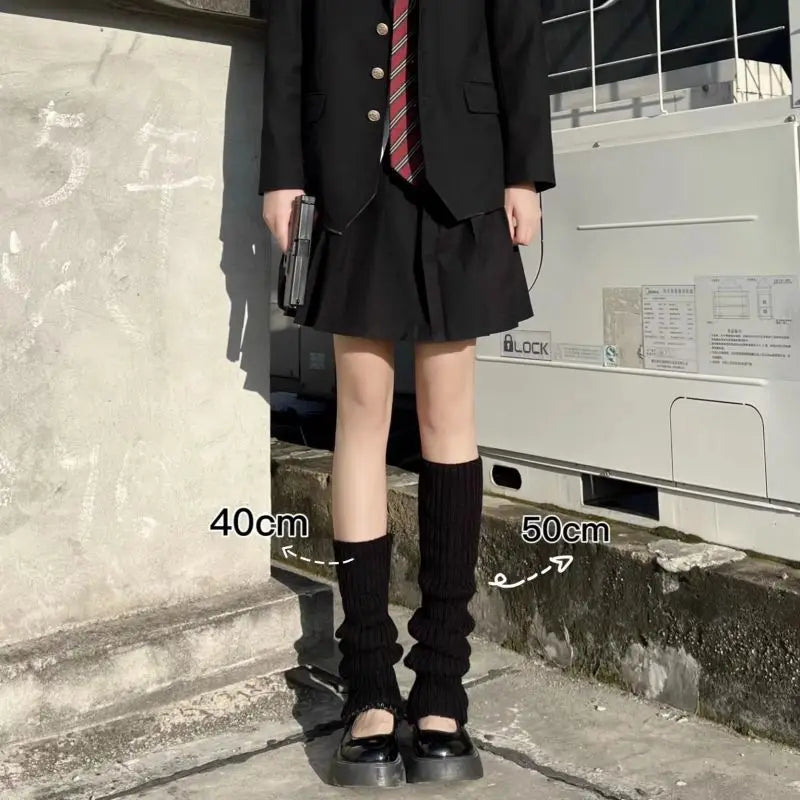 1 Pair Knit Bubble Leg Warmers JK Lolita Y2K Punk Gothic Crochet Boot Cuffs – 40/50/70 cm (15.7/19.7/27.6 in)