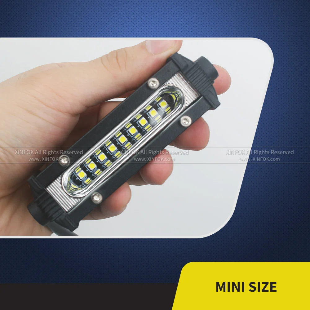 Mini LED Work Light Bar 4.5in (115mm) 27W 9-LED Slim Spot/Flood for SUV ATV UTV Truck Off-Road Backup Driving Fog Lamp