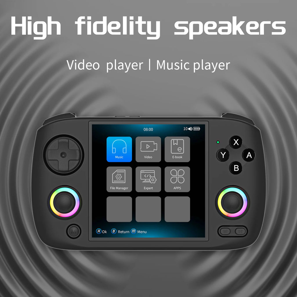Retro Handheld Game Console 3.95 in (10.0 cm) IPS 720 x 720, Linux 64-bit, WiFi Bluetooth, RGB Joysticks, 3800mAh