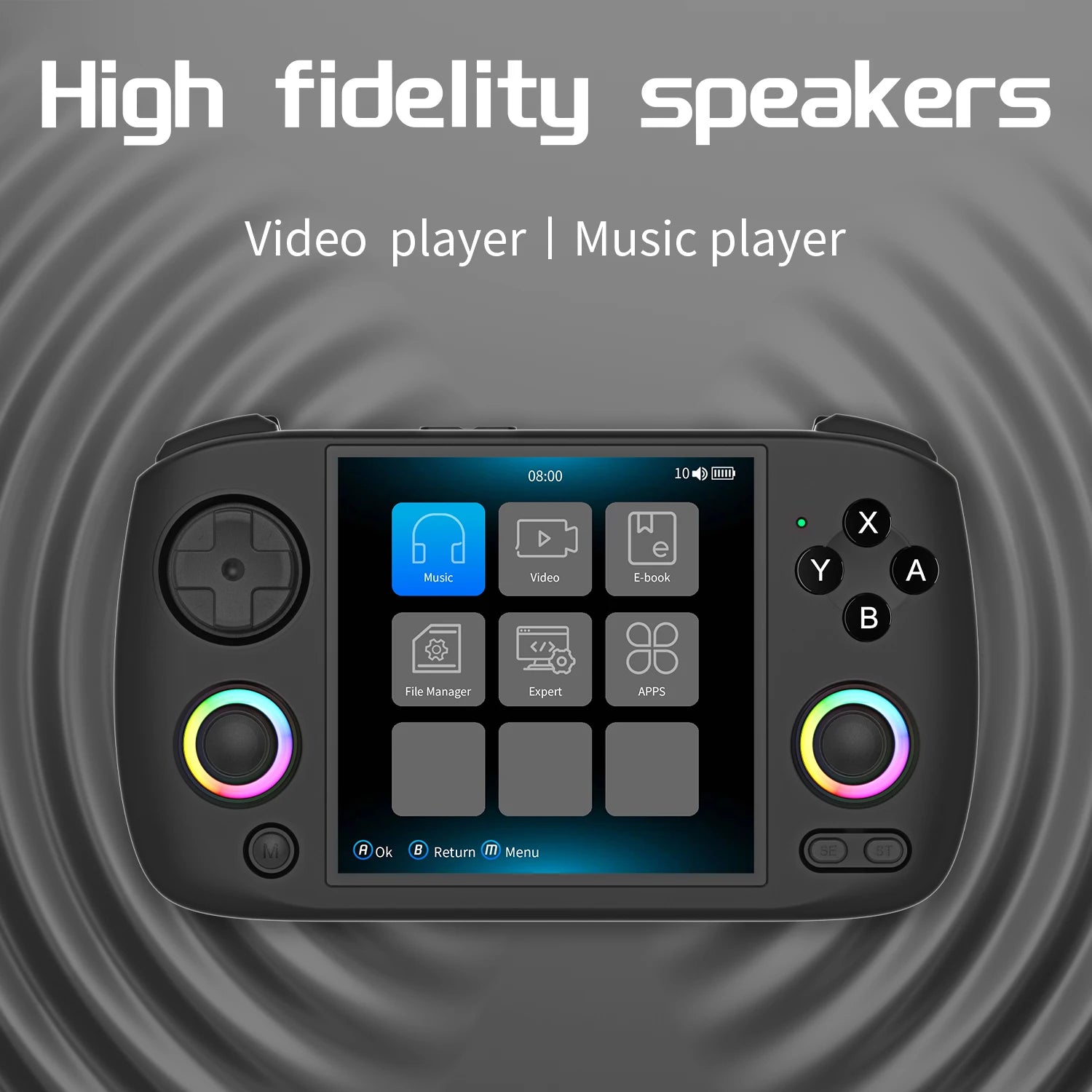 Retro Handheld Game Console 3.95 in (10.0 cm) IPS 720 x 720, Linux 64-bit, WiFi Bluetooth, RGB Joysticks, 3800mAh