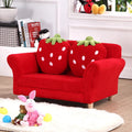 Children's Strawberry Cartoon Fabric Sofa - Cute Kids Tatami Combination Baby Couch