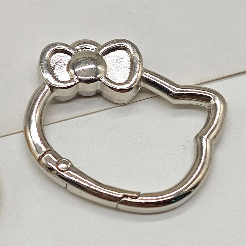 Kawaii Anime Cat Metal Carabiner Keyring Clip Open Spring Clasp Keychain Bag Charm DIY Pendant