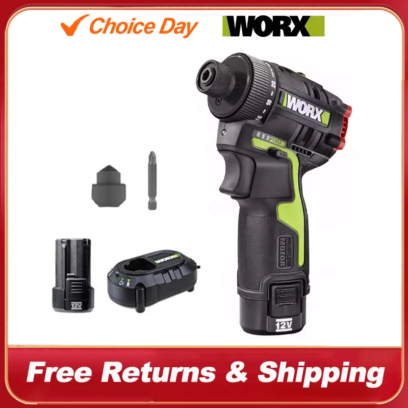 12V Cordless Brushless Screwdriver – Dual Speed 0–500/1800 RPM, 40 N·m (29.5 ft·lb) Torque, 1/4" Hex Chuck, 2.0Ah Battery Kit