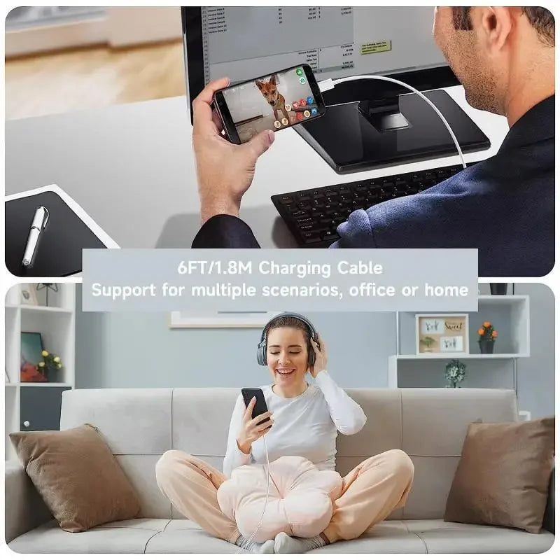 4-Pack USB-A to USB-C Fast Charging Cable — 6A 120W, 1m/2m High-Speed Data Sync for Android Phones