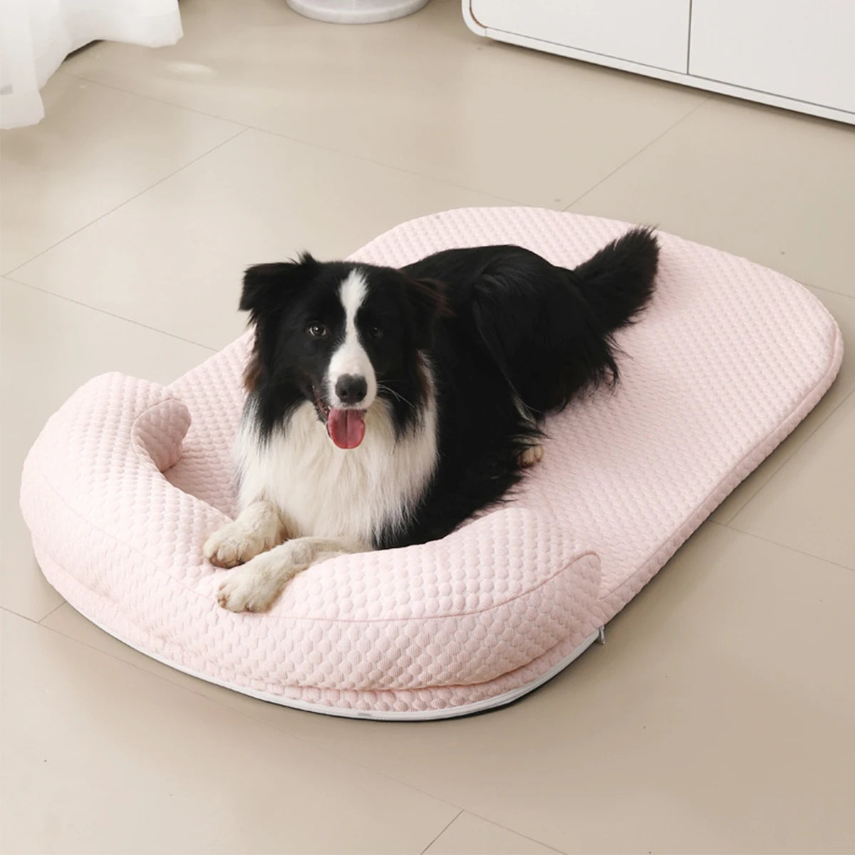 Cooling Ice Silk Pet Bed with Pillow - Breathable Anti-Slip Dog & Cat Cushion, Machine Washable (XS-L)