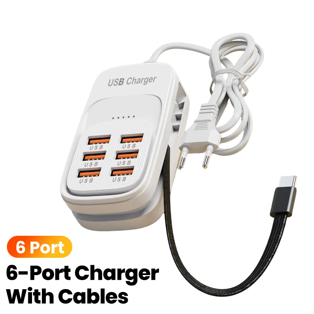 6-in-1 Fast USB Charging Station Power Strip view 2