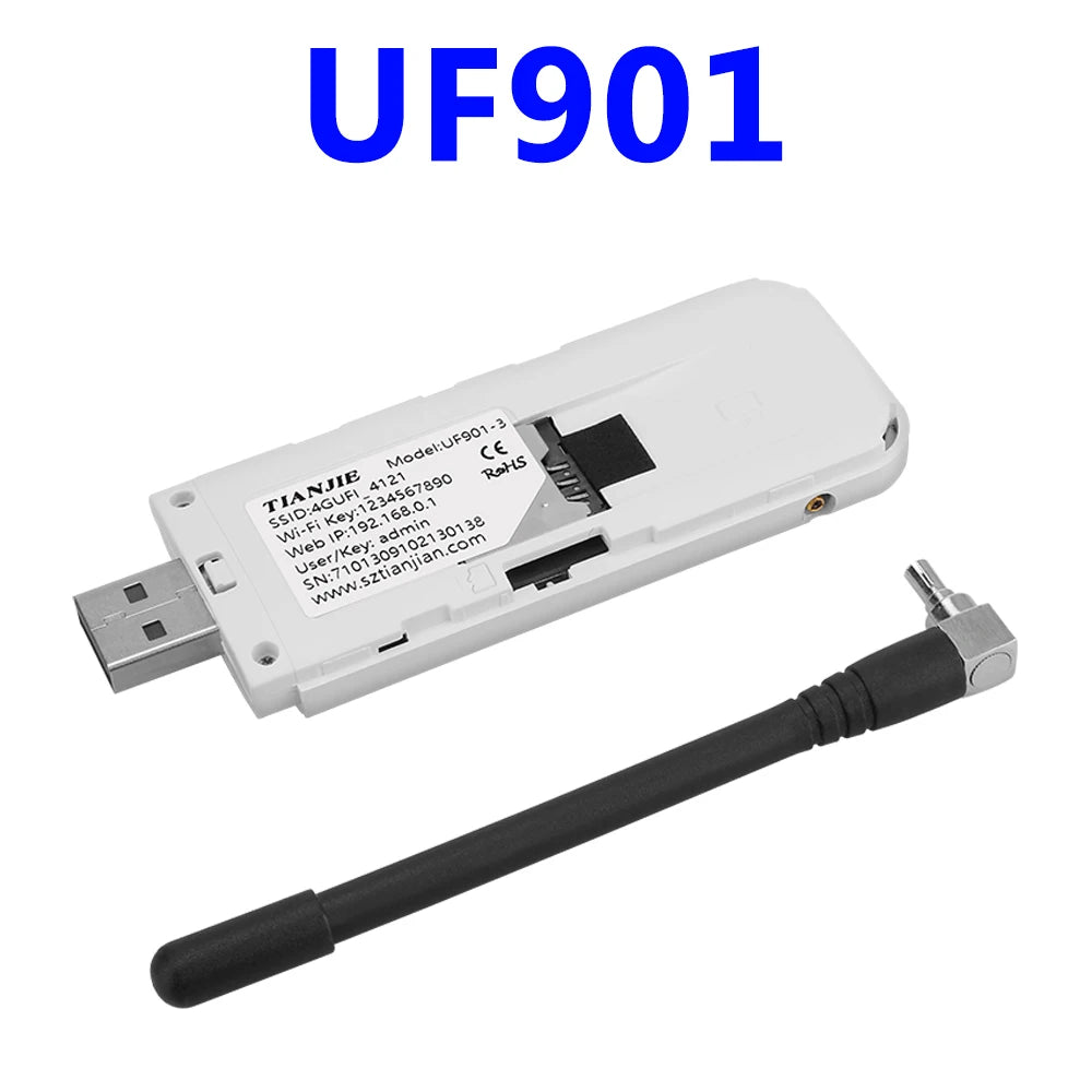 4G LTE USB WiFi Router Portable Modem Hotspot - WiFi 6 Wireless Dongle, Up to 300 Mbps