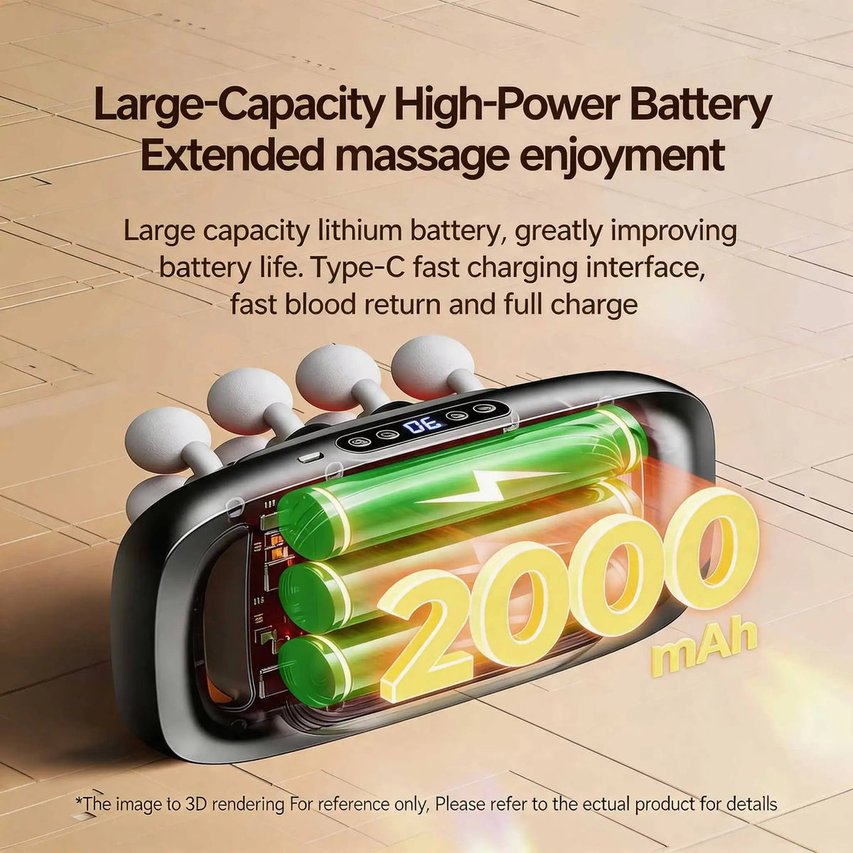 16-Head Deep Tissue Massage Gun — 30-Level Percussion, 28,800 RPM, Type-C Fast Charge