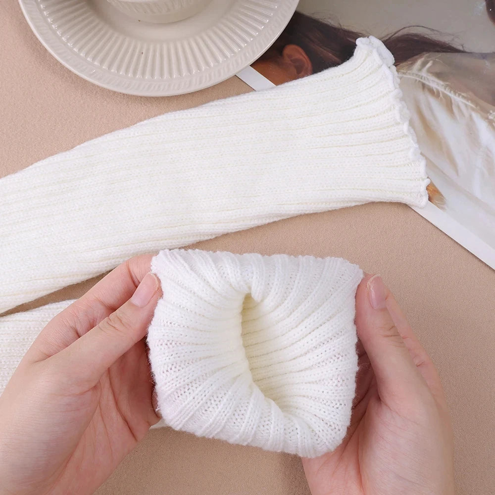 1 Pair Knit Bubble Leg Warmers JK Lolita Y2K Punk Gothic Crochet Boot Cuffs – 40/50/70 cm (15.7/19.7/27.6 in)