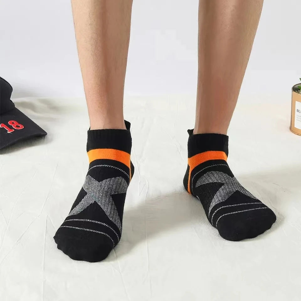 5-Pack Men’s Breathable Cotton Ankle Socks – Summer Casual Running Sports Socks, Sizes 38–45