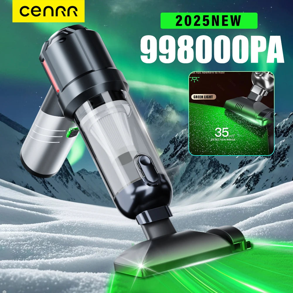 Mini Cordless Handheld Car Vacuum Cleaner & Blower - 998000PA Strong Suction, USB-C Rechargeable, Portable