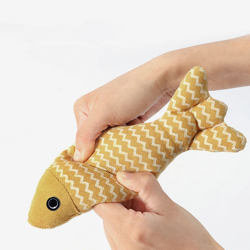 Interactive Fish Cat Toy with Catnip – Plush Kicker Pillow for Indoor Cats, 7.9 in (20 cm)