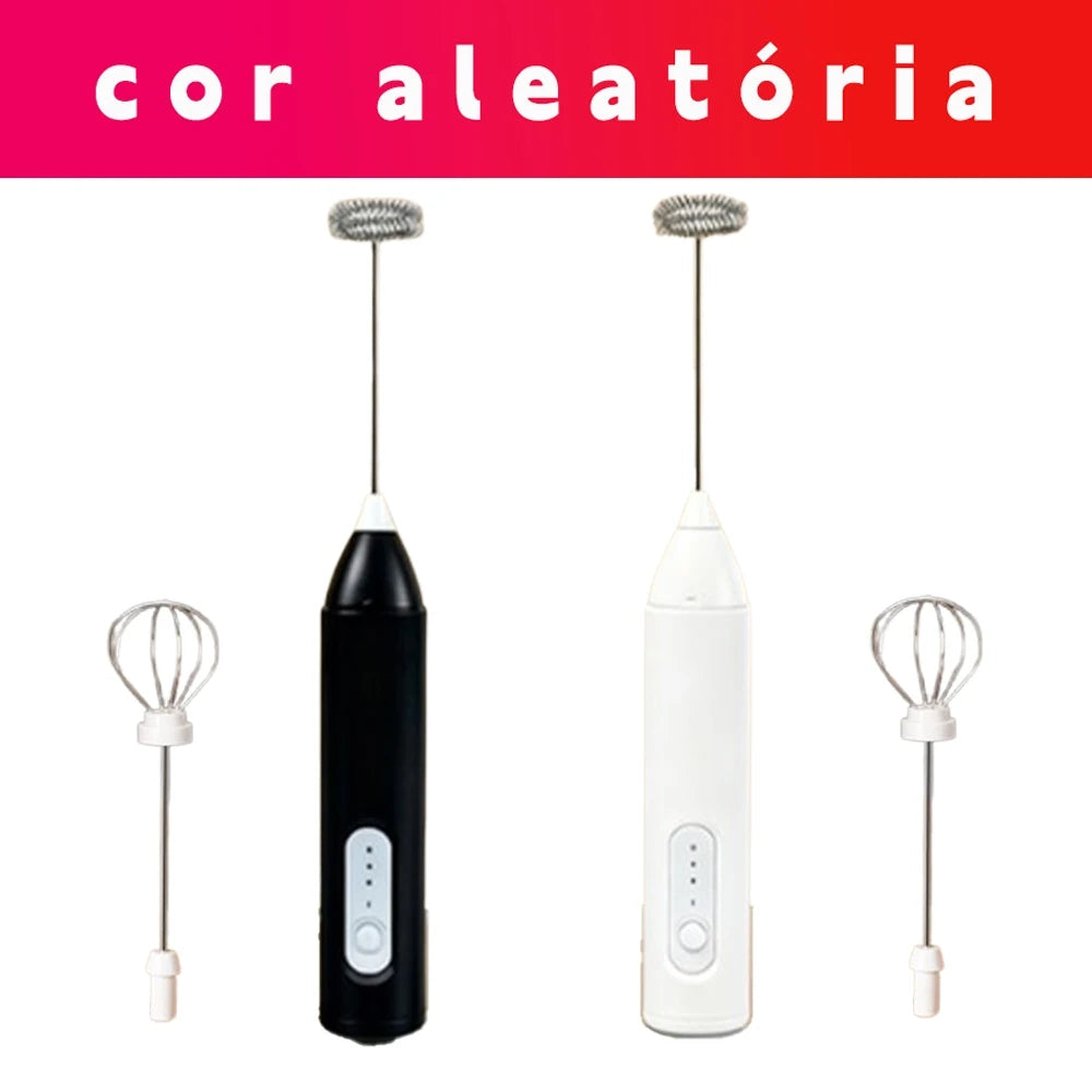 Portable Electric Whisk 2 in 1 Milk Frother and Mixer USB Easy to Clean