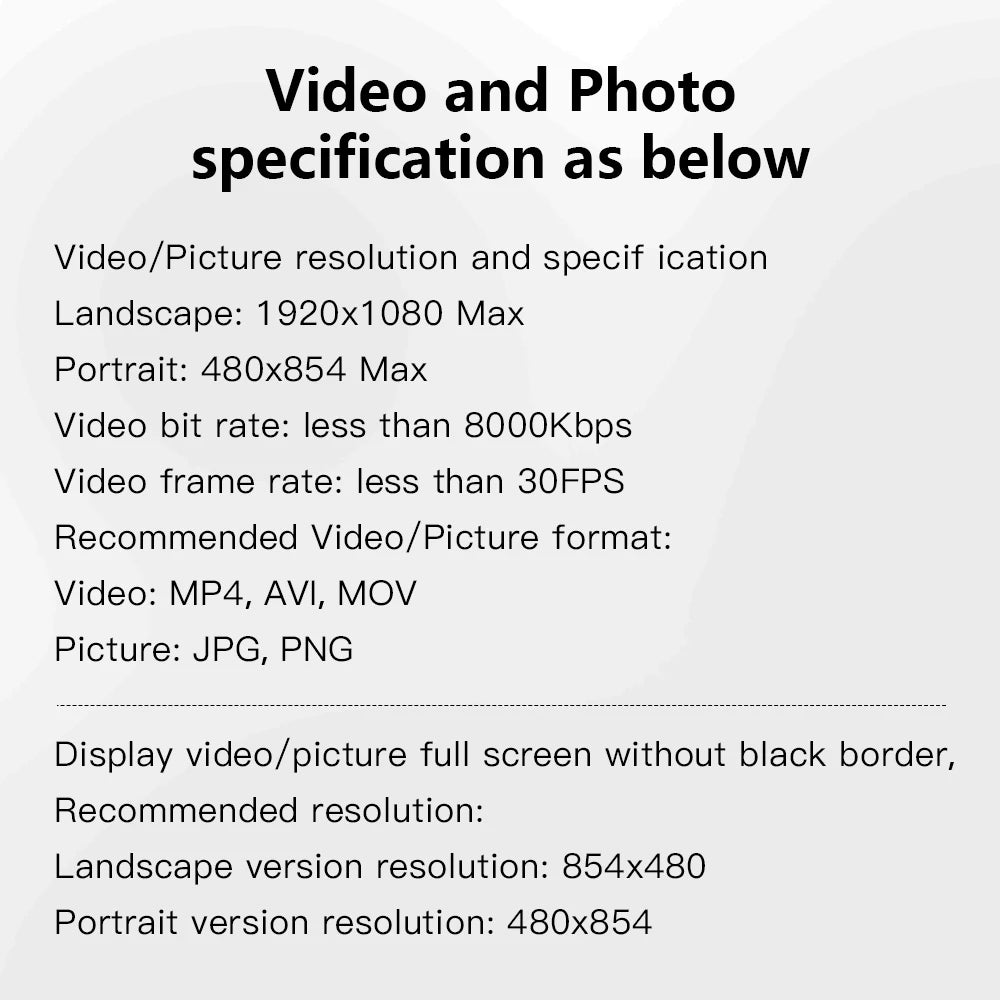 5-Inch Acrylic Digital Photo Frame, IPS Vertical 854x480, 4GB Built-In, 1200mAh Battery, Video & MP3