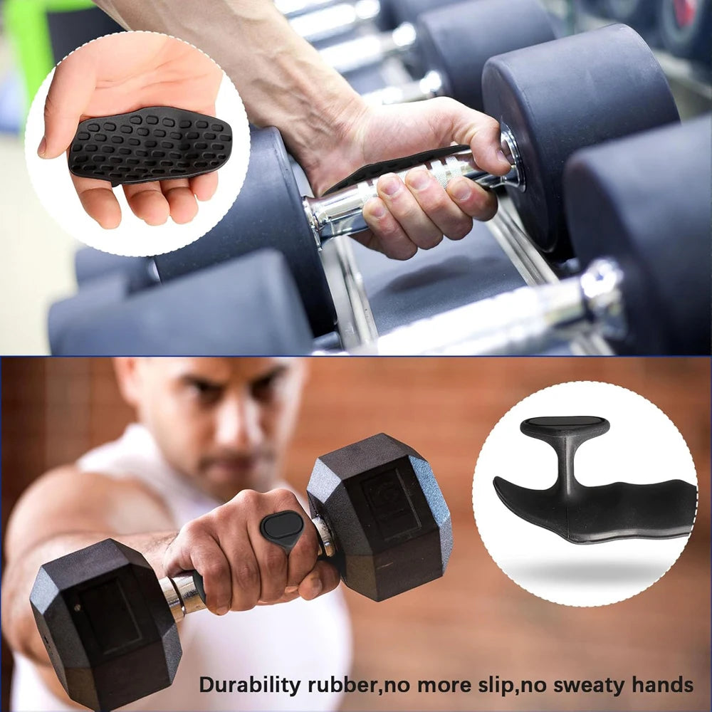 Anti-Slip Weight Lifting Grips — Ergonomic Fingerless Rubber Hand Protectors for Pull-Ups & Strength Training (Unisex)