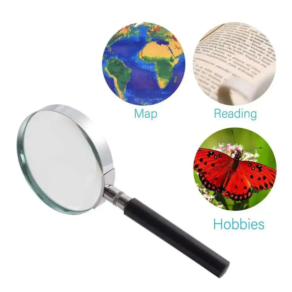 10X Handheld Magnifying Glass 50mm (1.97 in) Loupe for Jewelry, Coins & Stamps - Portable Optical Glass