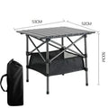 Portable Aluminum Alloy Folding Camping Table - Lightweight Roll-Up Picnic Table, Seats 6