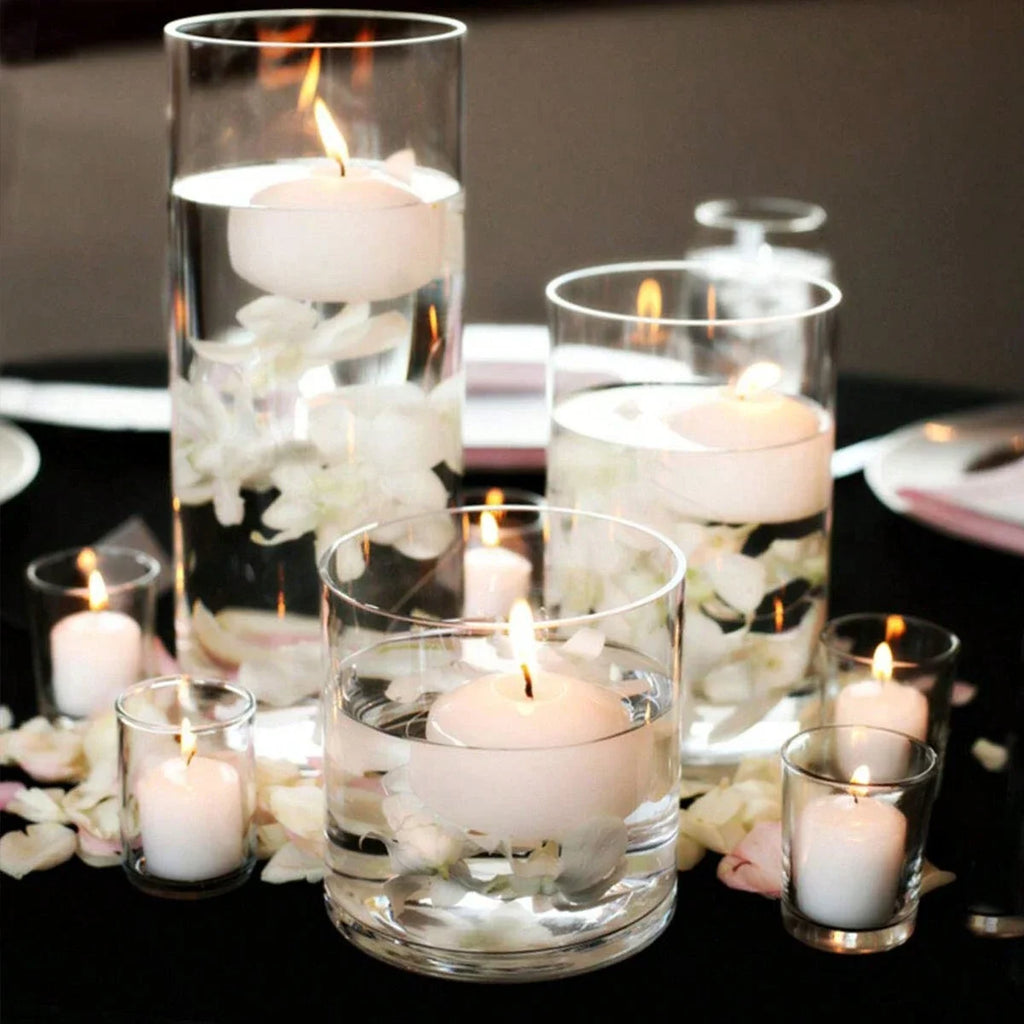 Large Capacity Cylinder Glass Vase and Candle Holder, Straight Tube Glass Jar for Wedding and Dining Table Decor