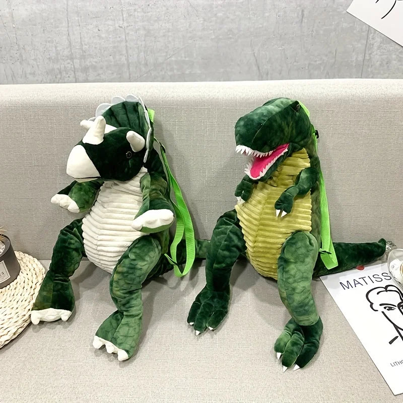 Plush T-Rex Dinosaur Backpack with Adjustable Straps, Kids School Bag for Boys and Girls