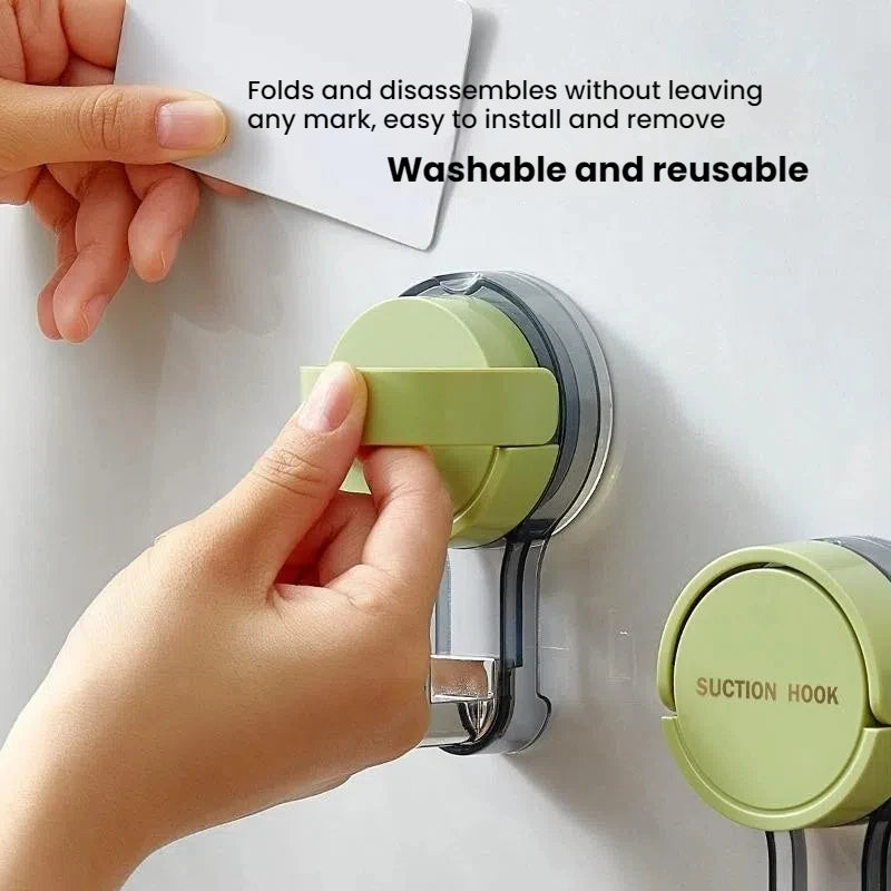 Strong Suction Cup Traceless No-Drill Adhesive Hook for Bathroom, Kitchen, Door, Toilet