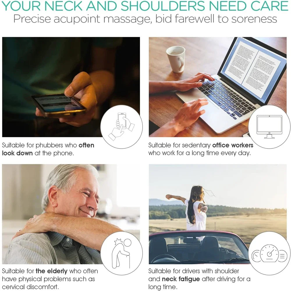 Shiatsu Neck & Shoulder Massager - Deep Tissue Dual Trigger Point, Ergonomic Handheld Portable