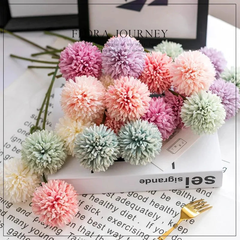 3/6-Piece Silk Hydrangea Artificial Flower Bouquet - Boho Stems for Home, Bedroom & Wedding Decor