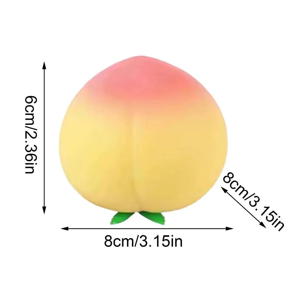 Slow-Rising Peach Squeeze Toy Stress Ball - Sensory Fidget for Stress Relief (3.15 x 3.15 x 2.36 in / 8 x 8 x 6 cm)