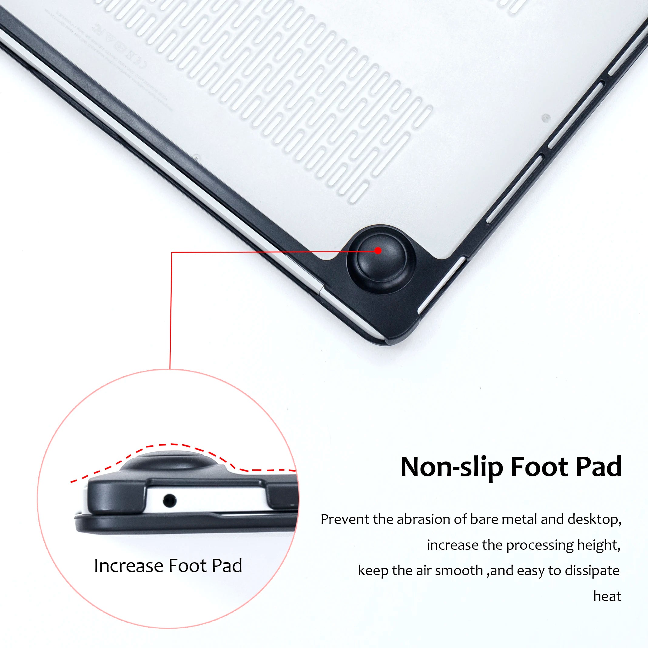 Matte Transparent PC+TPU Protective Case for MacBook Air & Pro 13/13.6/14/15.3/16-inch (33-41 cm) - Full Shell with Keyboard Cover & Vented Non-Slip Feet