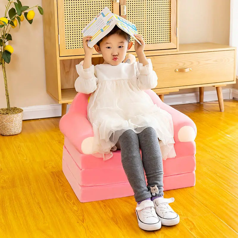 Kids Princess Sofa Removable Washable Foldable Children's Cartoon Armchair Toddler Couch