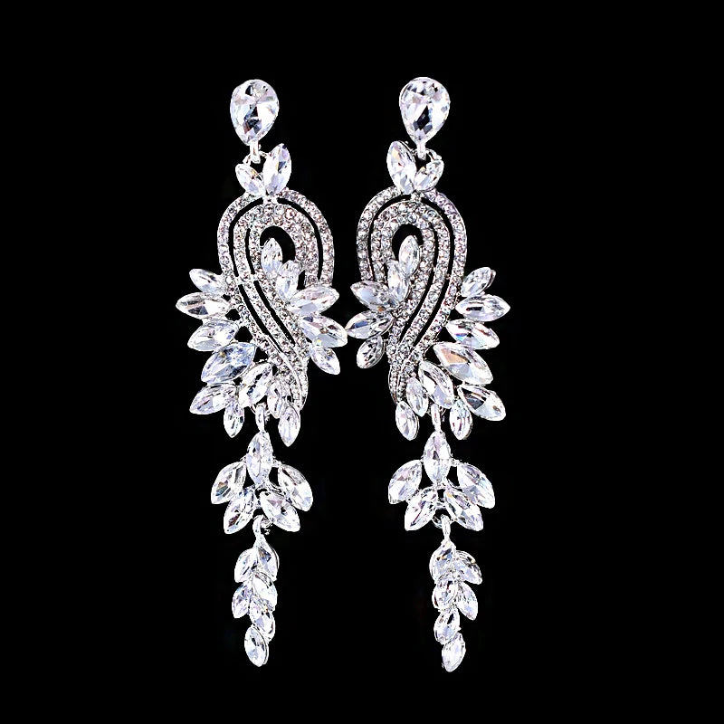 Cubic Zirconia Geometric Drop Tassel Earrings for Women Vintage Party Dangle Earrings