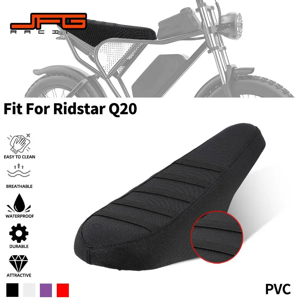 Waterproof Non-Slip PVC Seat Cover for Motorcycle, E-Bike & Scooter — Anti-Slip Particle Design, Universal Seat Protector